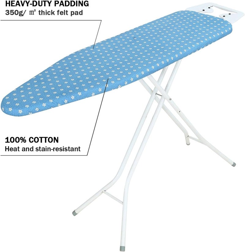 LCLW Ironing Board Cover and Pad Standard Size 15 x 54,3 Pairs of Hook and Loop Fastener Straps,Elastic Edges,Cotton Iron Board Cover with Scorch Resistant Thick Padding (Pattern D) - Image 3